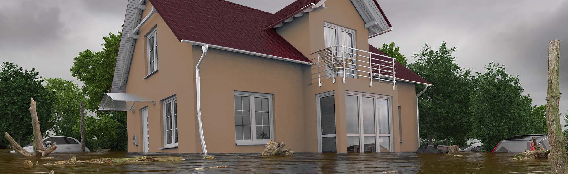 Flooded home needing flood insurance in Houston, TX