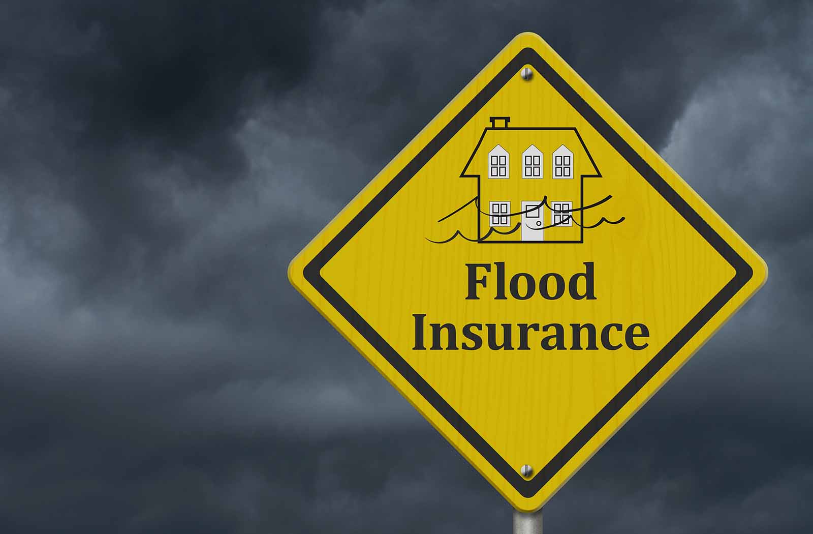 flood warning sign for flood insurance in Pasadena, TX 