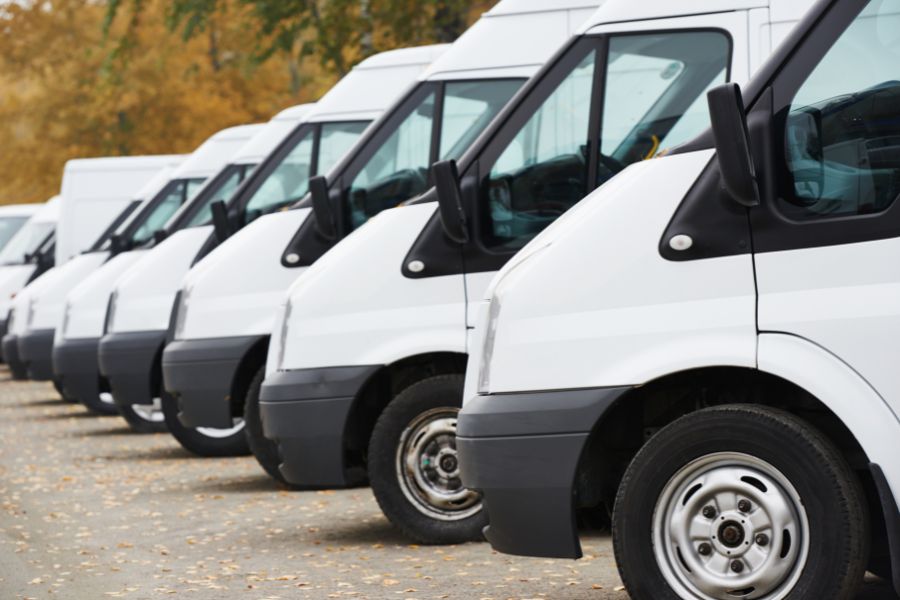 Fleet of Vans with Commercial Auto Insurance
